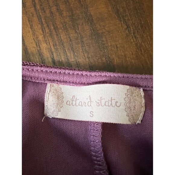 Alter'd State Dress Purple Scoop Long Sleeve Lace Mini Shift Western Festival Sm - Picture 7 of 10